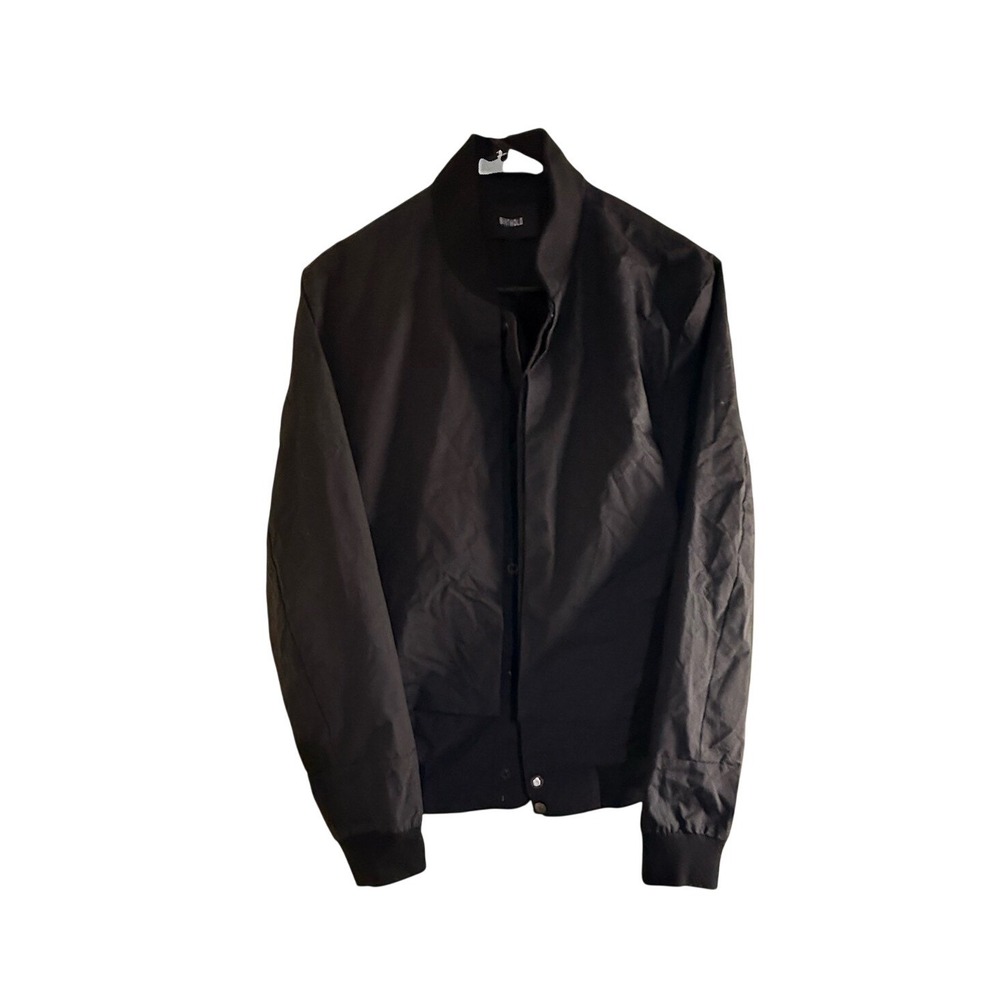 Berthold Luxury Black Technical Zip Bomber Jacket Made in UK‎ Men Small S